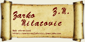 Žarko Milatović vizit kartica
